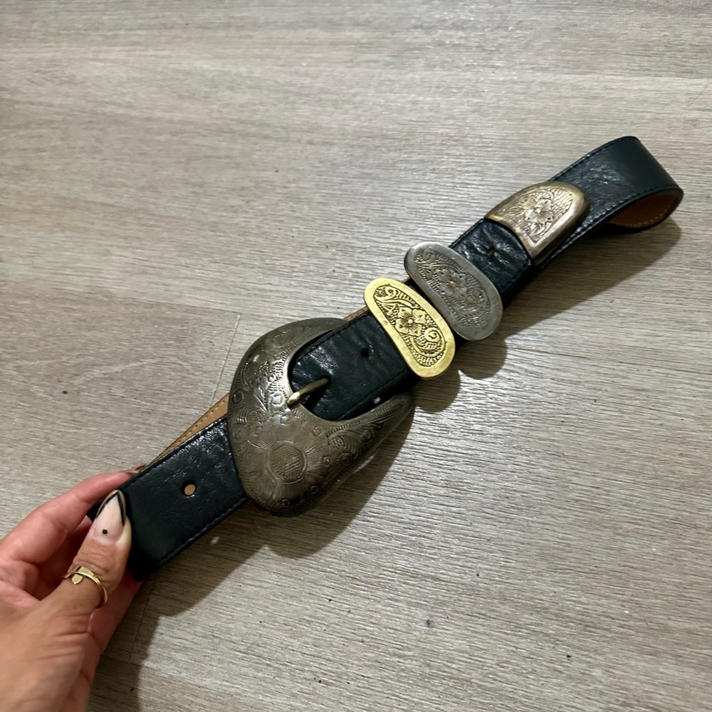 Streets Ahead Black Belt with Silver and Gold Accents